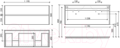 Тумба под умывальник Sancos Smart / SM120-2E