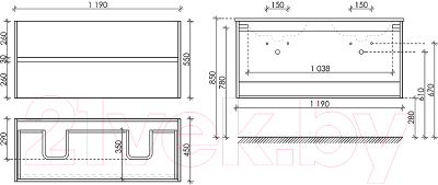 Тумба под умывальник Sancos Urban / UR120-2W