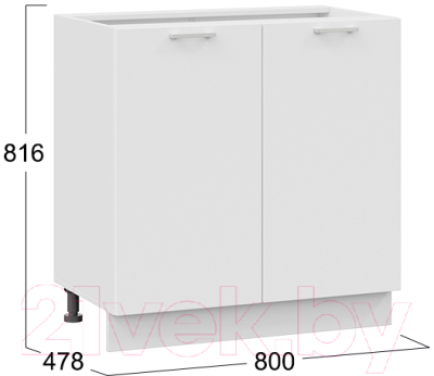 Шкаф-стол кухонный ТриЯ Габриэлла 1Н8 (белый/сноу)