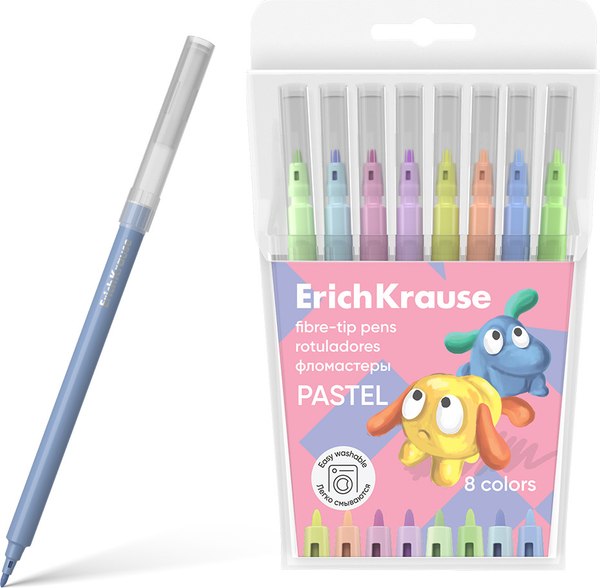 Фломастеры Erich Krause Easy Washable Pastel / 56085