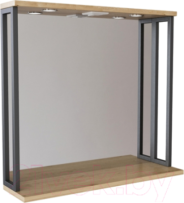 Зеркало Mixline Бруклин 80 543584 (дуб бунратти, с подсветкой) - фото