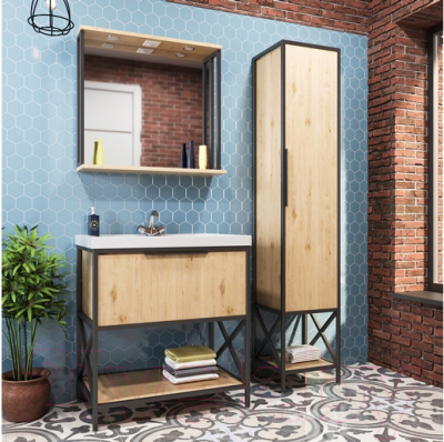 Зеркало Mixline Бруклин 80 543584 (дуб бунратти, с подсветкой)