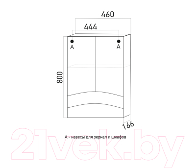 Шкаф с зеркалом для ванной Mixline Радуга 46 522475