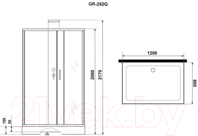 Душевая кабина Grossman GR252Q 120x80