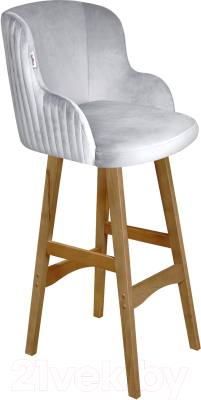 Стул барный Sheffilton SHT-ST39-1/S65 (серое облако/светлый орех) - фото