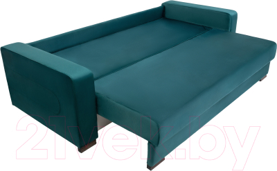 Диван KRONES Цезарь 2 (велюр насыщенный сине-зеленый)
