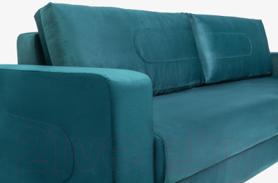 Диван KRONES Цезарь 2 (велюр насыщенный сине-зеленый)