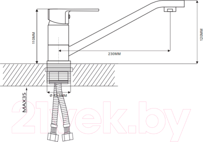 Смеситель Ekko E49303 (бирюзовый)