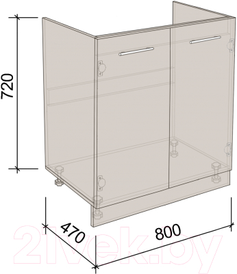 Шкаф под мойку Артём-Мебель 800мм СН-114.22 (бетон спаркс)