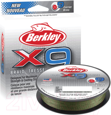 Леска плетеная Berkley Fishing X9 0.14мм 14.2кг 150м / 1486813