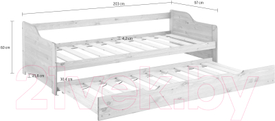 Кровать-тахта Dipriz Tim 1ящ Д.80015.2 (лак)