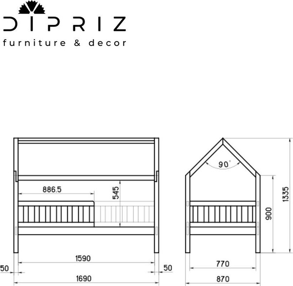 Стилизованная кровать детская Dipriz Д.80011.1