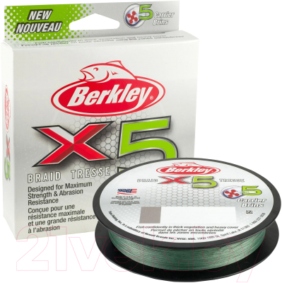 Леска плетеная Berkley Fishing X5 0.06мм 150м 6.4кг / 1486710 (темно-зеленый)