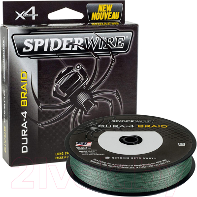 Леска плетеная Berkley Fishing SpiderWire Dura4 0.2мм 17кг / 1450381 (темно-зеленый)