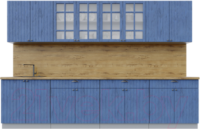 Кухонный гарнитур Интерлиния Берес 3.2А (дуб лазурный/дуб бунратти) - фото