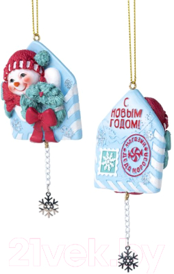 Елочная игрушка Феникс-Презент Снеговик в конверте / 87618 - фото