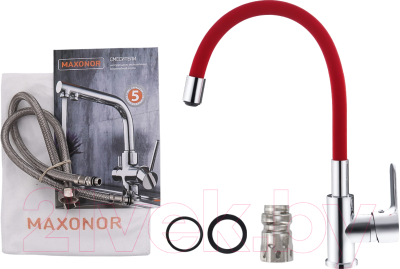 Смеситель Ekko by Maxonor MN70112-6 (красный/хром)