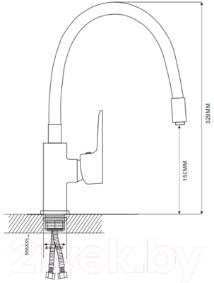 Смеситель Ekko by Maxonor MN70112-6 (красный/хром)