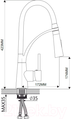 Смеситель Maxonor Pure Life MN4450 (черный/хром)