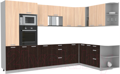 Готовая кухня Интерлиния Мила Лайт 1.88x3.2 правая без столешницы - фото