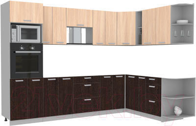 Готовая кухня Интерлиния Мила Лайт 1.88x3.0 правая без столешницы - фото