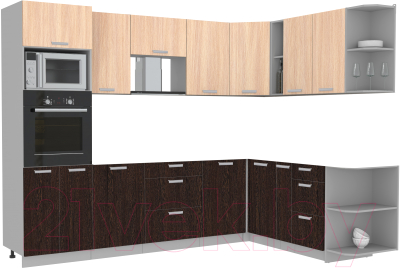 Готовая кухня Интерлиния Мила Лайт 1.88x2.8 правая без столешницы - фото