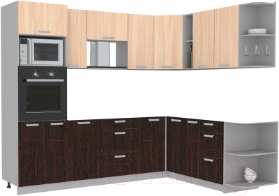 Готовая кухня Интерлиния Мила Лайт 1.88x2.6 правая без столешницы - фото