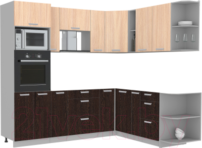 Готовая кухня Интерлиния Мила Лайт 1.88x2.4 правая без столешницы - фото