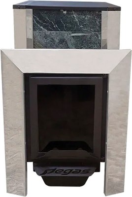 Печь-каменка Пегас 16 Стеклом в камне Змеевик (нержавеющая сталь)