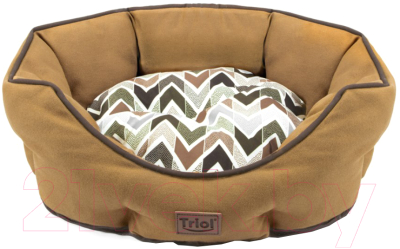 Лежанка для животных Triol Осенняя классика / 31931113 (M, коричневый) - фото
