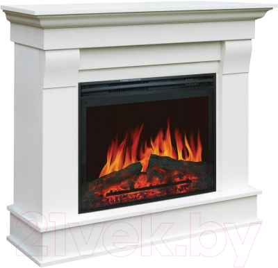 Каминокомплект Смолком Albion MB/JUP/SYM26 + Jupiter FX N Black (бьянко белый) - фото