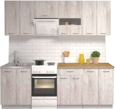 Кухонный гарнитур Mio Tesoro Экстра-лайт 2.2 (дуб монтерей/дуб бунратти) - фото
