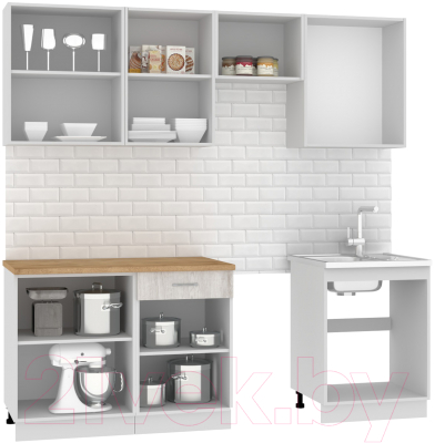 Кухонный гарнитур Mio Tesoro Экстра-лайт 2.2 (дуб монтерей/дуб бунратти)