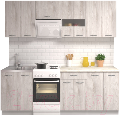 Кухонный гарнитур Mio Tesoro Экстра-лайт 2.2 (дуб монтерей/королевский опал) - фото
