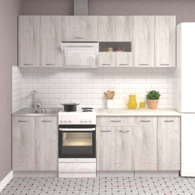 Кухонный гарнитур Mio Tesoro Экстра-лайт 2.2 (дуб монтерей/королевский опал)