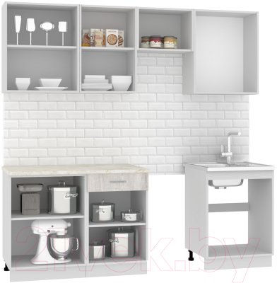 Кухонный гарнитур Mio Tesoro Экстра-лайт 2.2 (дуб монтерей/королевский опал)