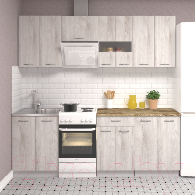 Кухонный гарнитур Mio Tesoro Экстра-лайт 2.2 (дуб монтерей/мадрид)