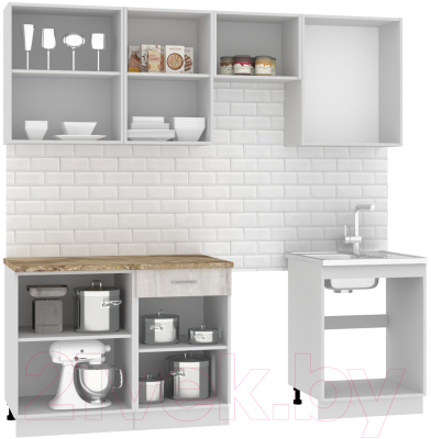 Кухонный гарнитур Mio Tesoro Экстра-лайт 2.2 (дуб монтерей/мадрид)