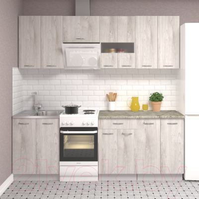 Кухонный гарнитур Mio Tesoro Экстра-лайт 2.2 (дуб монтерей/марсель)