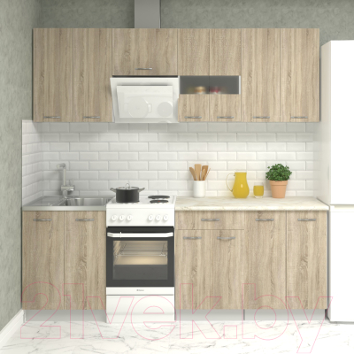 Кухонный гарнитур Mio Tesoro Экстра-лайт 2.2 (дуб сонома/королевский опал)