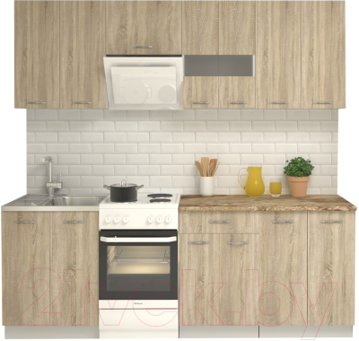 Кухонный гарнитур Mio Tesoro Экстра-лайт 2.2 (дуб сонома/мадрид) - фото