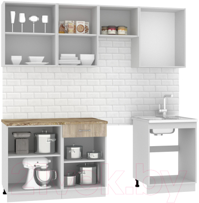 Кухонный гарнитур Mio Tesoro Экстра-лайт 2.2 (дуб сонома/мадрид)