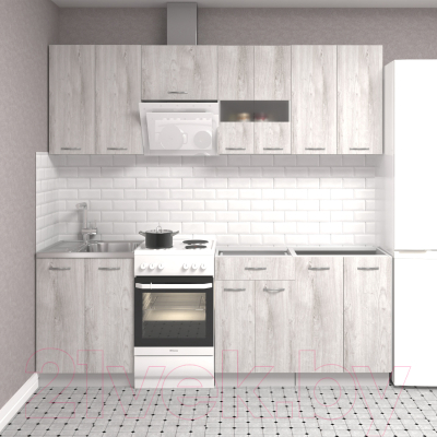 Кухонный гарнитур Mio Tesoro Экстра-лайт 2.2 без столешницы (дуб монтерей)