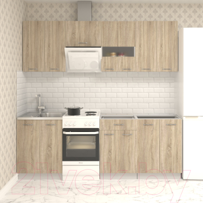 Кухонный гарнитур Mio Tesoro Экстра-лайт 2.2 без столешницы (дуб сонома)