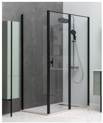 Душевой уголок Allen Brau Priority 100x80 / 304213 (черный браш)