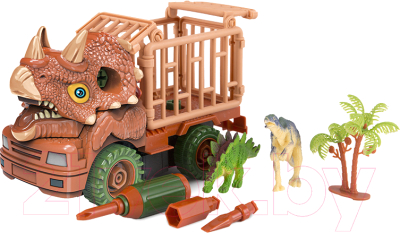 Игрушка-конструктор Pit Stop Динозавр Трак Трицератопс / PS-1907-1-4 - фото