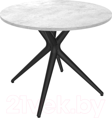 Обеденный стол Sheffilton SHT-TU30/90 ЛДСП (черный/бетон чикаго светло-серый) - фото