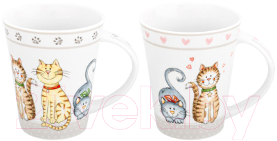 Набор кружек Elan Gallery Без кота жизнь не та / 880109 - фото