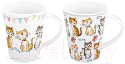 Набор кружек Elan Gallery Кошачья жизнь / 880111 - фото