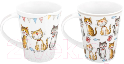 Набор кружек Elan Gallery Кошачья жизнь / 880111